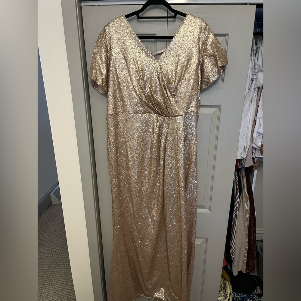 Revelry Champagne Gold Giselle Sequin Dress